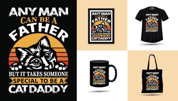 Cat Lover Dad Fathers Day Tshirt Design: A Designer's Asset