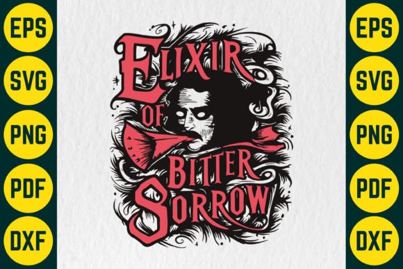 Elixir of Bitter Sorrow T-Shirt Design: Gothic SVG for Dark Aesthetics