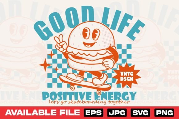 Retro Burger Cartoon Character Design: A Groovy Vector Asset