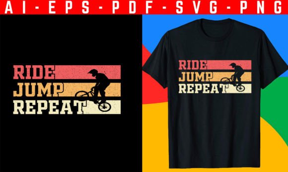 Ride, Jump, Repeat: Dynamic BMX T-Shirt Design Assets