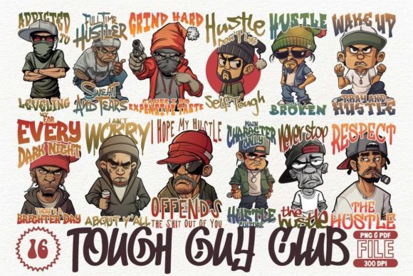 Tough Guy Club T-Shirt Design Bundle: Bold Graphics for Impactful Branding